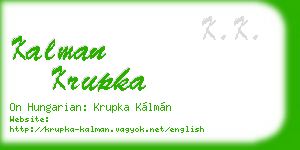 kalman krupka business card